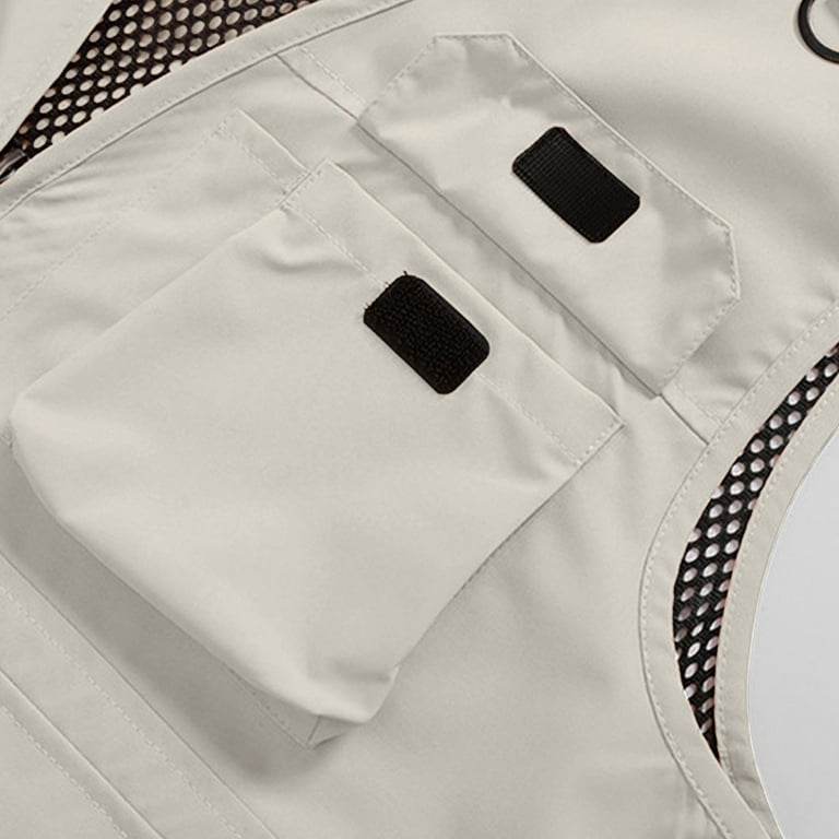 Lightweight Outdoor Vest for Men Sleeveless Solid Color Coat for Men Zip up  V Neck Fishing Vest with 4 Pockets Cargo Vest Jacket Travel Hunting Camping  Outerwear White XL - Walmart.com