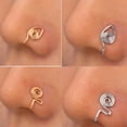 thumbnail image 4 of Sonducket Anillo de nariz geométrico Anillos circulares en forma de U Cruce Clip ajustable Cuerpo de moda Mujeres Regalo Casual Type-03 Type3 NO3, 4 of 6