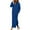 Blue, variant on Women's Hooded Pullover Sweatshirt Maxi Dress Basic Solid Long Sleeve Hoodie Maxi Long Dresses for Women