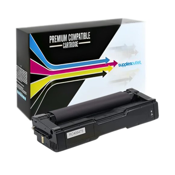 SuppliesOutlet Cartouche de Toner Compatible de Remplacement pour Ricoh 406475 (Noir, 1 Pack)