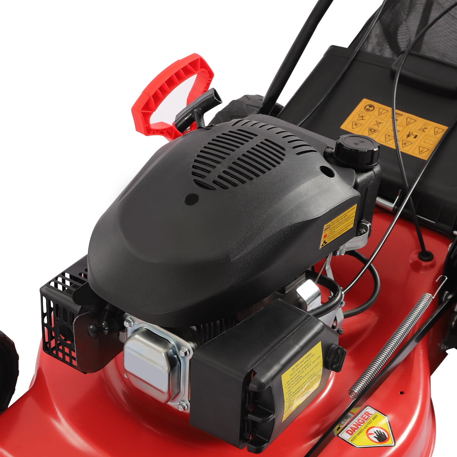 Miumaeov 3-in-1 Gas Powered Lawn Mower, 4-Stroke Engine Self Propelled with Bag, 20-inch & 173CC 6.0HP Gas Mower with 8 Adjustable Heights for Small to Medium Sized Yards