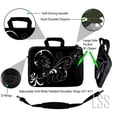thumbnail image 2 of LSS 17 inch Laptop Sleeve Bag Notebook with Extra Side Pocket, Soft Carrying Handle & Removable Shoulder Strap for 16" 17" 17.3" 17.4" - Vines Black and White Swirl Floral, 2 of 3