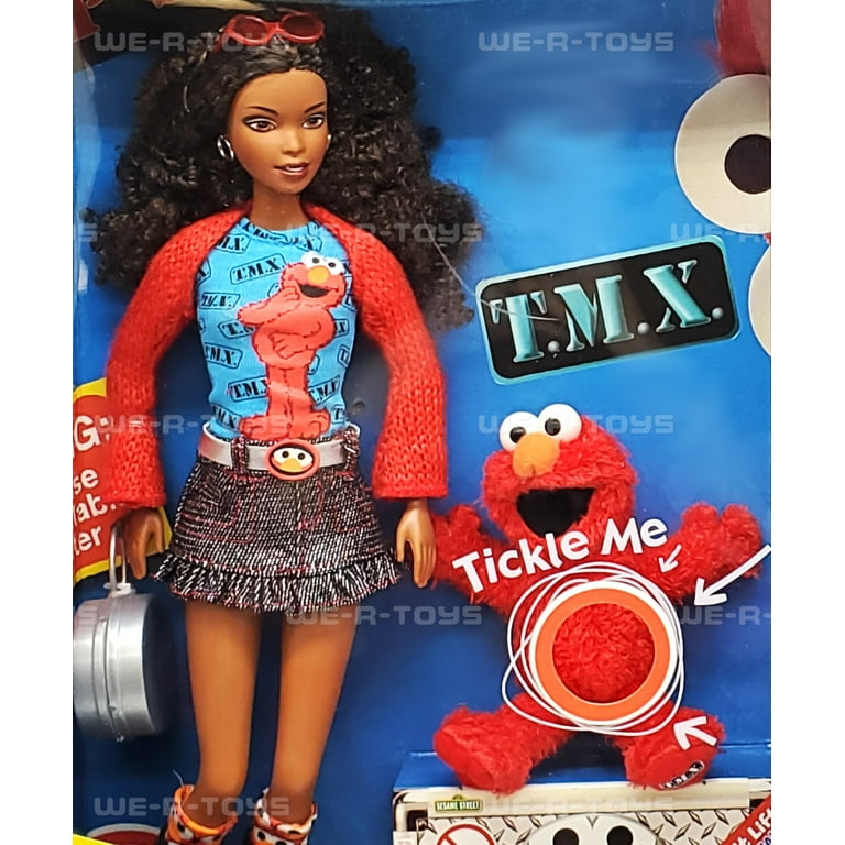 Barbie Sesame Street TMX Elmo & African American Doll with Gift