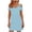 Light Blue, variant on Womens Summer Dress Cold Shoulder V Neck Fashion Sundress A Lined Dresses Beach Vacation