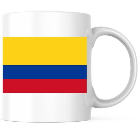 Colombia World Flag Coffee Mug - Colombian Pride - 11 Ounce Coffee Mug - Printed On Both Sides - Choose from Over 100 Countries - Microwave & Dishwasher Safe - White Handle & Interior - BMCM00846