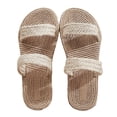 thumbnail image 1 of ColoMX 1 par de moda Playa Sandalias de paja zapatillas planas para mujeres dama, 1 of 7