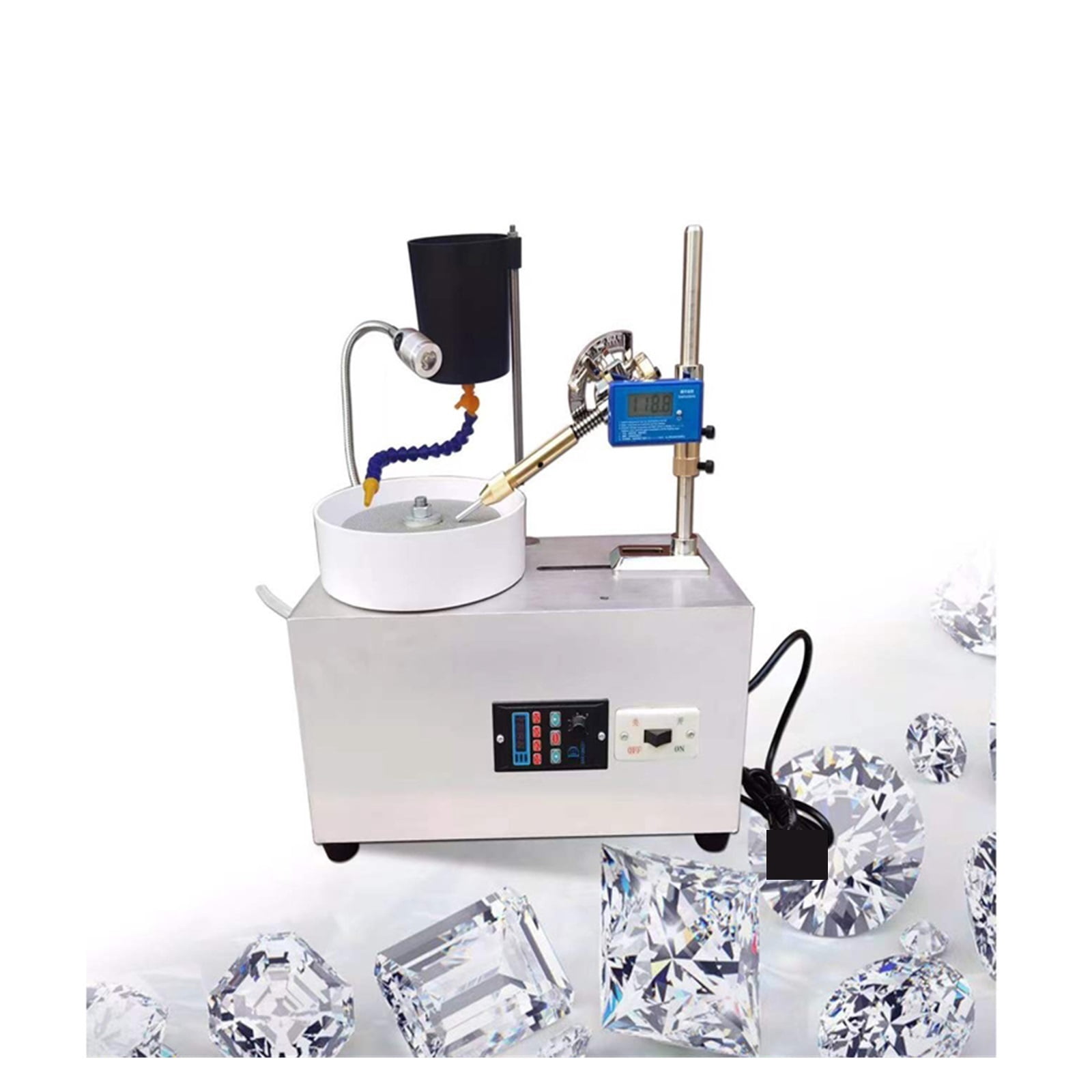 Gem Faceting Machine Grinding Polishing Machine DC Stepless Speed Gem Angle Grinder Precision Jewelry Stone Polishing Machine Molding Machine ,Easy to Operate