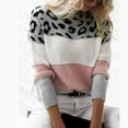 thumbnail image 6 of Lightweight Sweaters for Women Fashion Leopard Print Stripe Sweater Loose Fall Winter Business Casual Outfits Pullover Knit Tops, 6 of 9