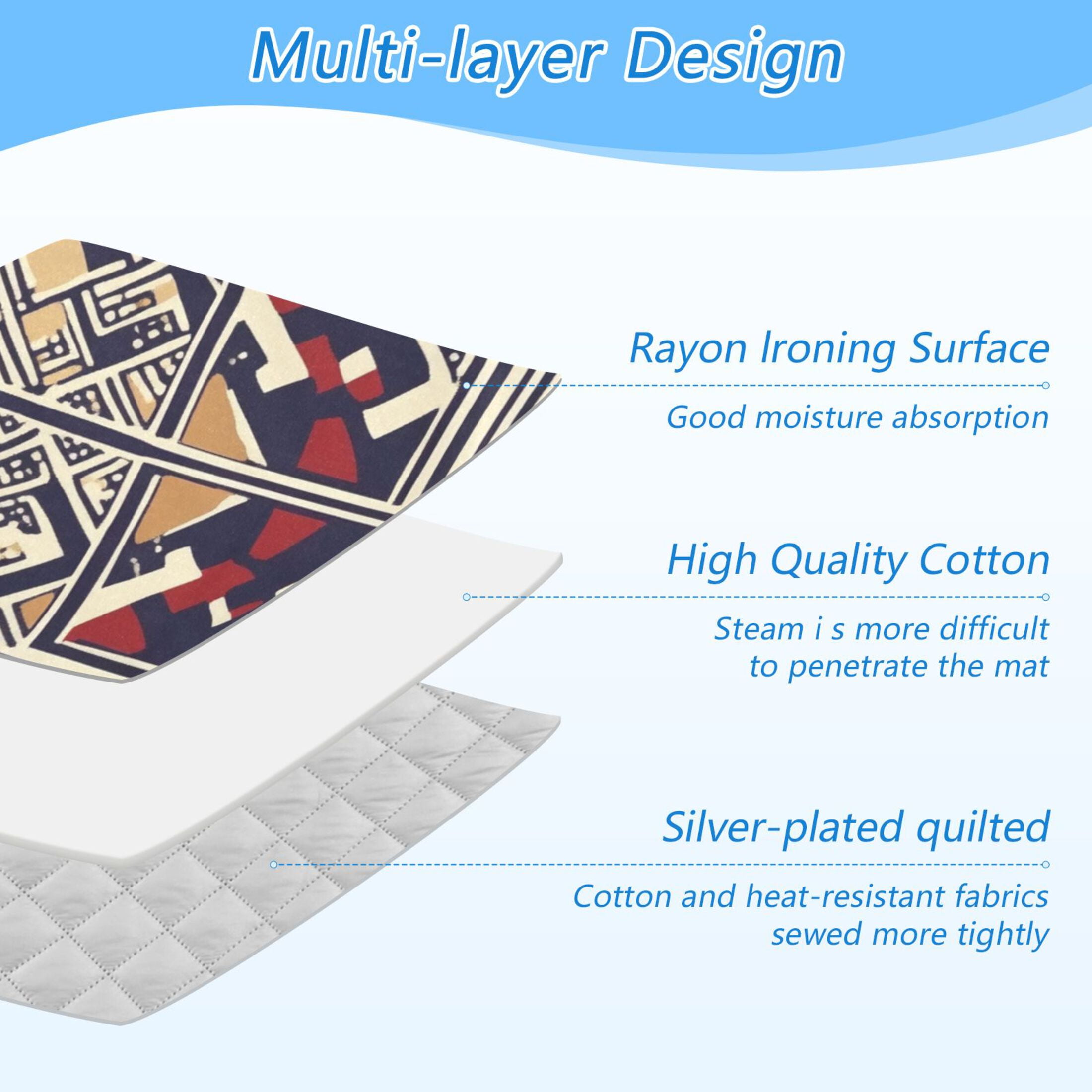Tribal Style Patterns Ironing Mat Blanket for Table Top Travel Portable Ironing Board Pad 47.2x27.6 Inch