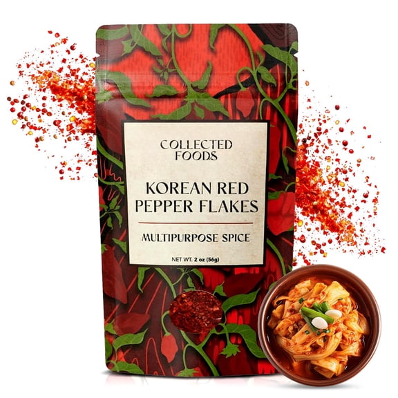 Premium Gochugaru Red Pepper Flakes - Sun-Dried Korean Chili Powder for Kimchi, Marinades, BBQ & Everyday Cooking (2oz)