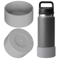 Linkidea Water Bottle Boot Compatible with YETI Rambler Bottle 26oz, Yonder 34oz, Silicone Anti-Slip Water Bottle Bottom Sleeve Cover Protector (Grey / 2 Pack)