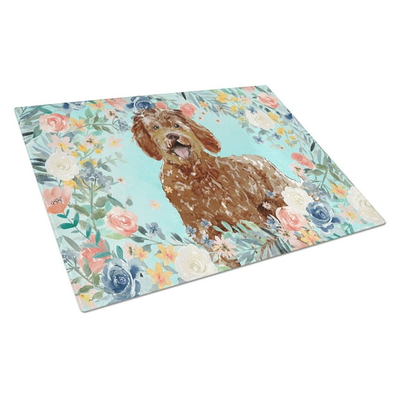 Carolines Treasures CK3421LCB Labradoodle Glass Cutting Board Large, 12H x 16W, multicolor