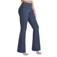 thumbnail image 1 of Pantalones de yoga BUBBLELIME de cintura alta con corte de bota de nailon, azul jaspeado, XL, 1 of 6