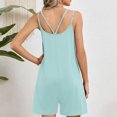 thumbnail image 4 of Pantalones Cortos de Verano para Mujeres sin Mangas Mono de Cuello Redondo de Bolsillo de Color Sólido, Pantalones Cortos Casuales de Poliéster, Lavado a Mano Verano Primavera Desgaste, 4 of 8