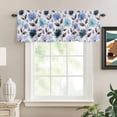 thumbnail image 3 of Kitchen Valances for Window, Pastoral Flower Watercolor Light Filtering Rod Pocket Valance Curtain, Retro Farmhouse Leaves &nbsp;Short Curtains Window Topper for Bedroom Bathroom Living Room 42x12in, 3 of 9