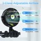 thumbnail image 3 of Ventilador de escritorio Ventilador portátil con clip USB, Mini ventilador silencioso | Rotación de 360°, flujo de aire de 3 velocidades, luces LED, 2500 mAh | para cochecito camping oficina en casa Zhivalor YQ-3025, 3 of 6
