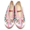 thumbnail image 2 of TJ Global Women's Traditional Chinese Flower Embroidery Flats - Totem Style Loafers Comfortable Round Toe Ballet, Cheongsam (Pink, Size 7), 2 of 3