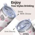 thumbnail image 4 of Flamingo Coffee Tumbler with Handle 20OZ Stainless Steel Insulated Mug Cup Leak Resistant Double Wall Vacuum Keeps Drinks Hot Cold Gifts for Women Girls on Birthday Christmas Summer, 4 of 6