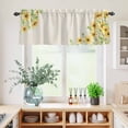 thumbnail image 5 of 3 Piece Kitchen Curtains and Valances Set Yellow Daisy Flowers Cafe Curtains 36 Inch Length Spring Summer Rustic Garden Floral Valance & Tier Curtain for Living Room Bedroom Window 54"x18"+27"x36"*2, 5 of 6