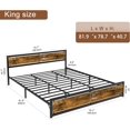 King Size Bed Frame, Heavy Duty Bed Frame with Headboard and Footboard