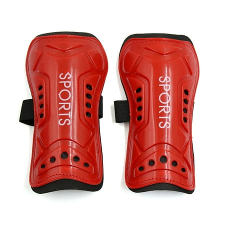 Unique Bargains 2 Pcs Kids Football Shin Pads Soccer Guards Leg Protector Protective Gear Red