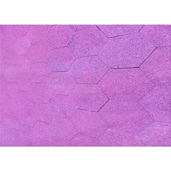 Ahgly Company Indoor Rectangle Patterned Violet Purple Area Rugs, 7' x 9'