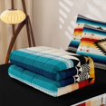 thumbnail image 5 of jejeloiu Sunset Aztec Zipper Twin Comforter Sets with Fitted Sheet and 2 Pillowcases For Men Women,Geometric Print Zipper Bedding Set,Orange Blue,Black Reversible,4-Piece, 5 of 7