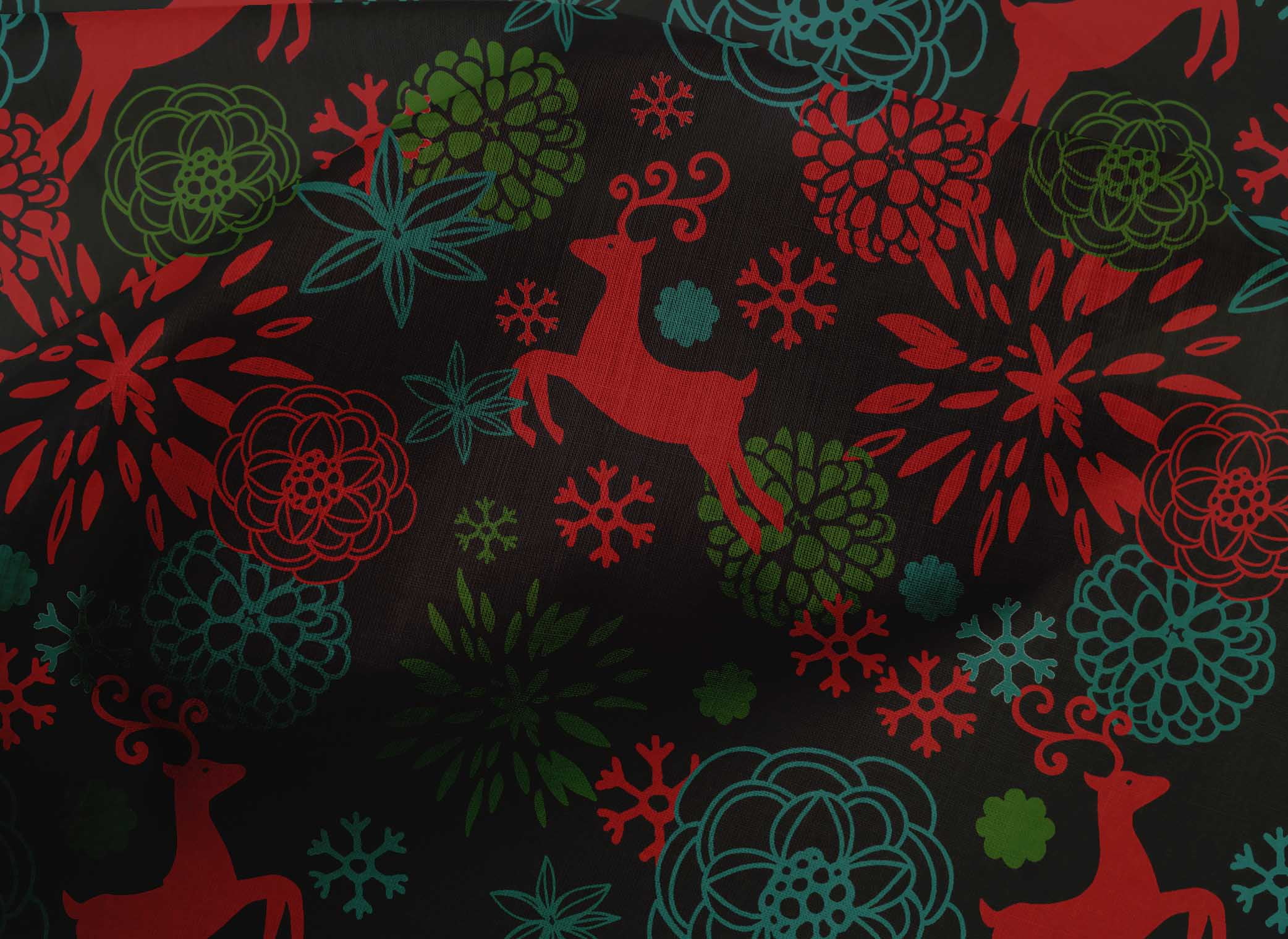 oneOone Cotton Cambric Black Fabric Christmas Dress Material Fabric Print Fabric By The Yard 56 Inch Wide