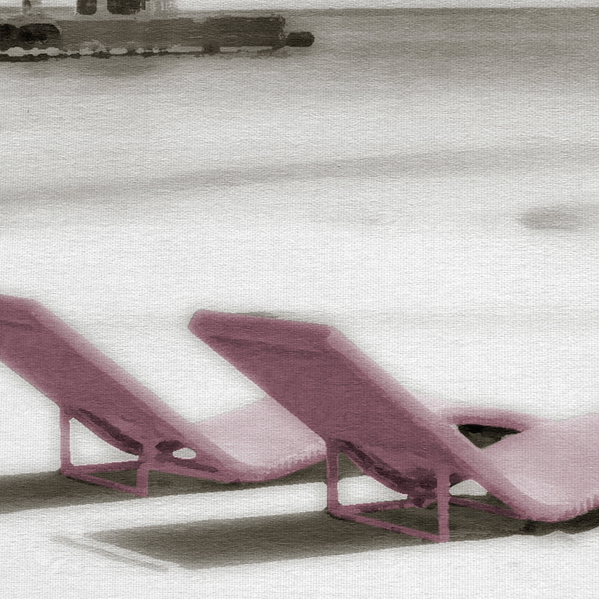Masterpiece Art Gallery Reservations For Two Beach Chairs By Noah Bay Canvas Art Print 24" x 24"