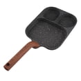 thumbnail image 1 of Sartén Antiadherente Para Huevos, Sartén De Fondo Plano De 3 Secciones Con Resistente Al Calor, Sartén Negra Para Desayuno Con Conductividad Térmica Uniforme, 1 of 7