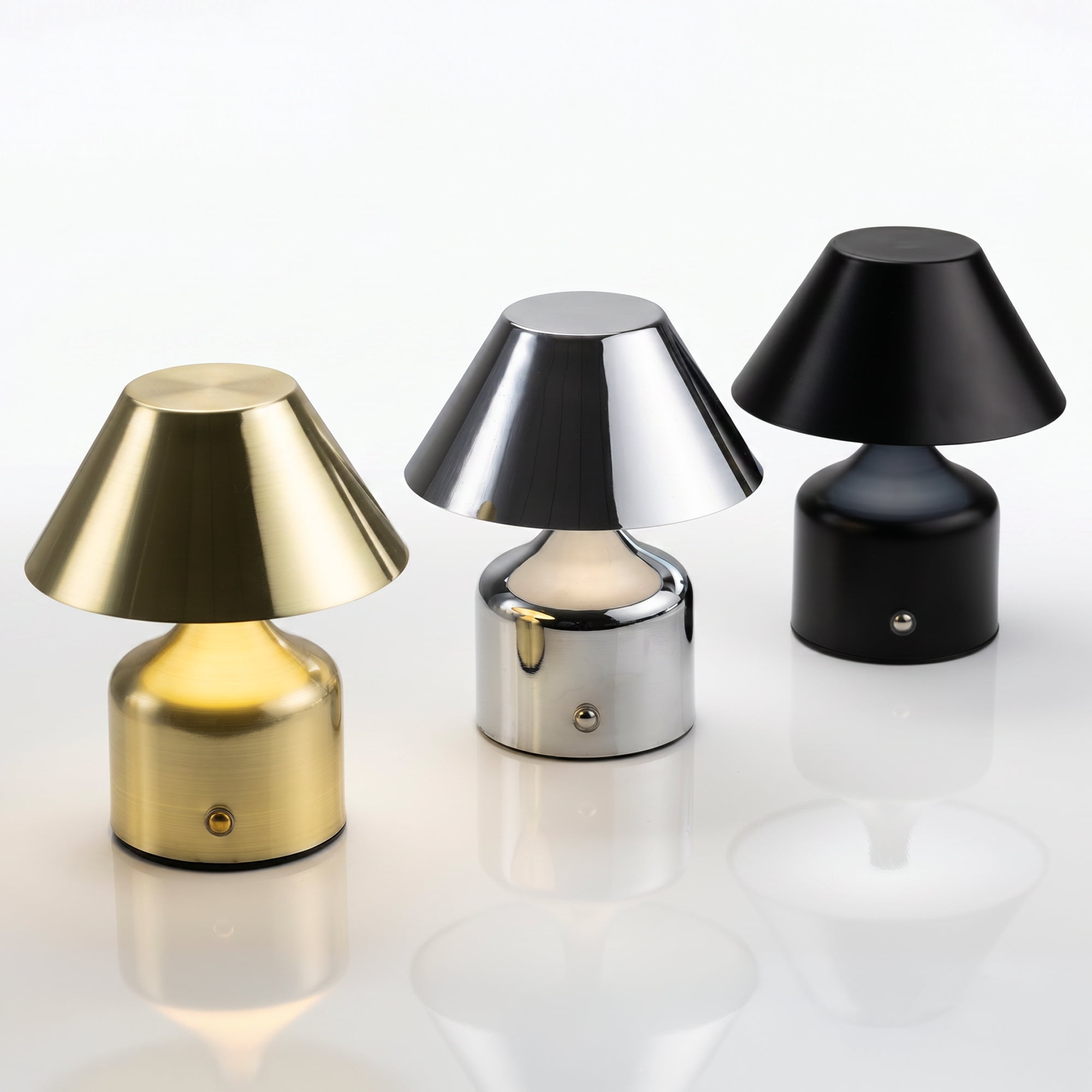 Mainstays LED Portable Cordless Table Lamp with Touch Control, Dimmable CCT, 6 in, Brushed Gold