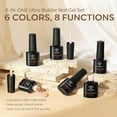 thumbnail image 4 of modelones Builder Nail Gel, Base Colors 8-in-One Jelly Caramel Brown Nude Pink Clear Builder Nail Gel Polish for Hard Extension Rubber Lamp Cured 6 Colors, 4 of 9