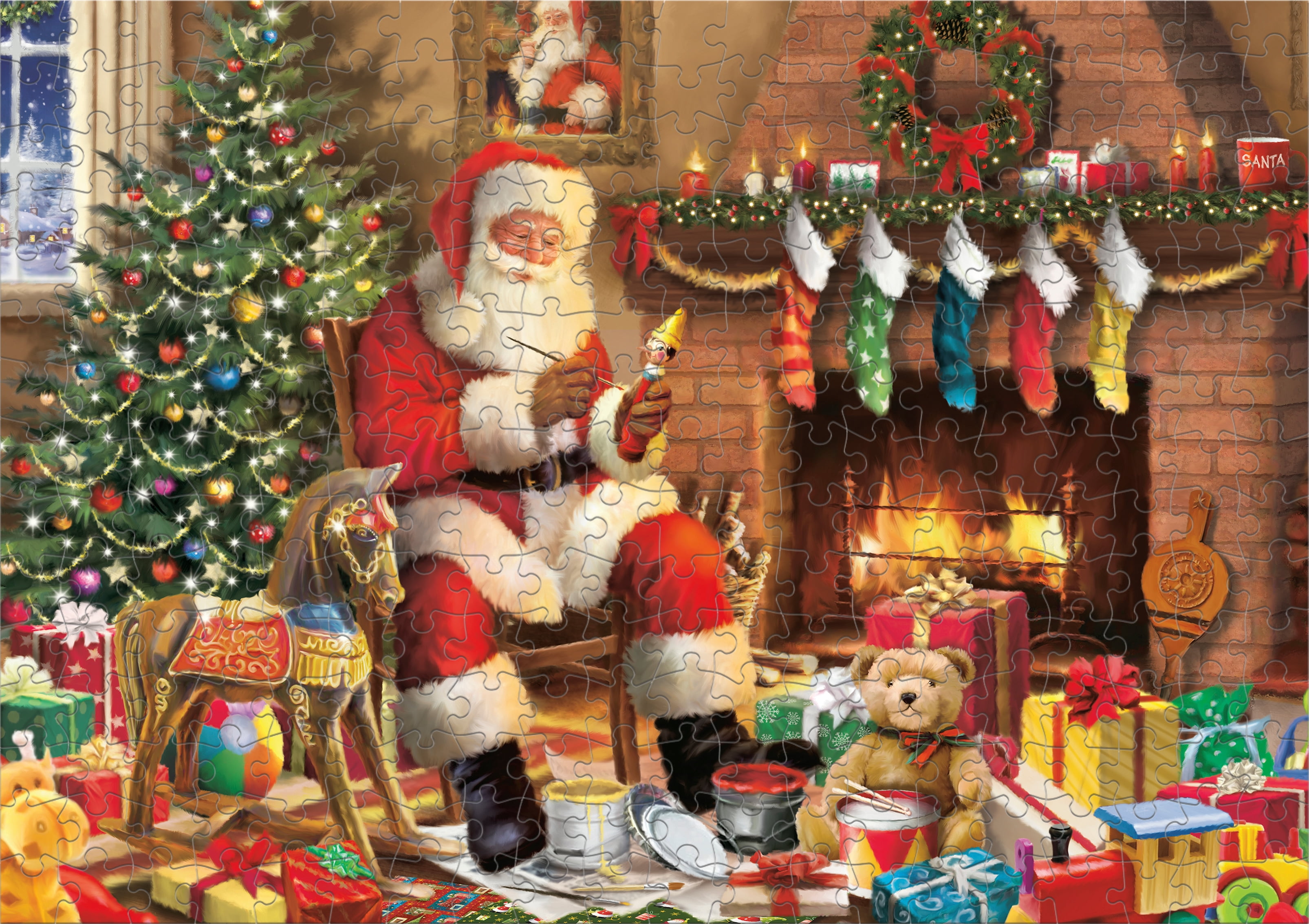 Puzzle en 500 pièces Ceaco Santa by the Fireplace pour adultes, à partir de 14 ans