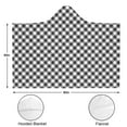 thumbnail image 3 of Wearable Blanket,Black White Small Checkered Pattern Hooded Wearable Flannel Blanket for Adults & Teens,Winter Poncho Shawl Wrap Cape Cozy Anti-Pill,60"x80", 3 of 5