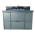 thumbnail image 6 of Bellaterra Home 37" Single wall mount vanity in Linen Gray finish top with Black galaxy and rectangle sink, 6 of 14