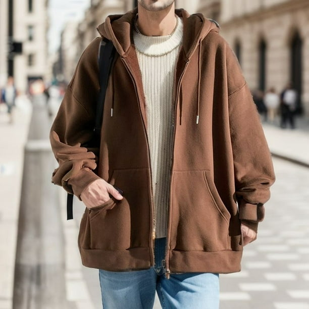 WILLBEST Sudaderas Navideñas para Hombre, Otoño/Invierno, con Cremallera Completa, Informal, para Uso Diario, Abrigo Superior XXXGrande