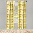 thumbnail image 5 of Ambesonne Burnt Orange Window Curtains, Geometric Summer Forms, Each 28" W x 84" L, Yellow Marigold and Cream, 5 of 5