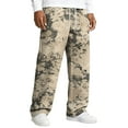 thumbnail image 2 of Dresfit Camo Pants Men Wide Leg Baggy Sweatpants 2026 Textured Drawstring Waffle Knit Trousers Spring Lounge Elastic Waist Straight Leg Pant with Pockets Khaki XL, 2 of 7