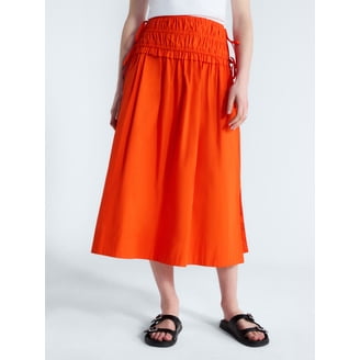 Free Assembly Women's Pintuck Knee Length Skirt, Sizes XS-XXL