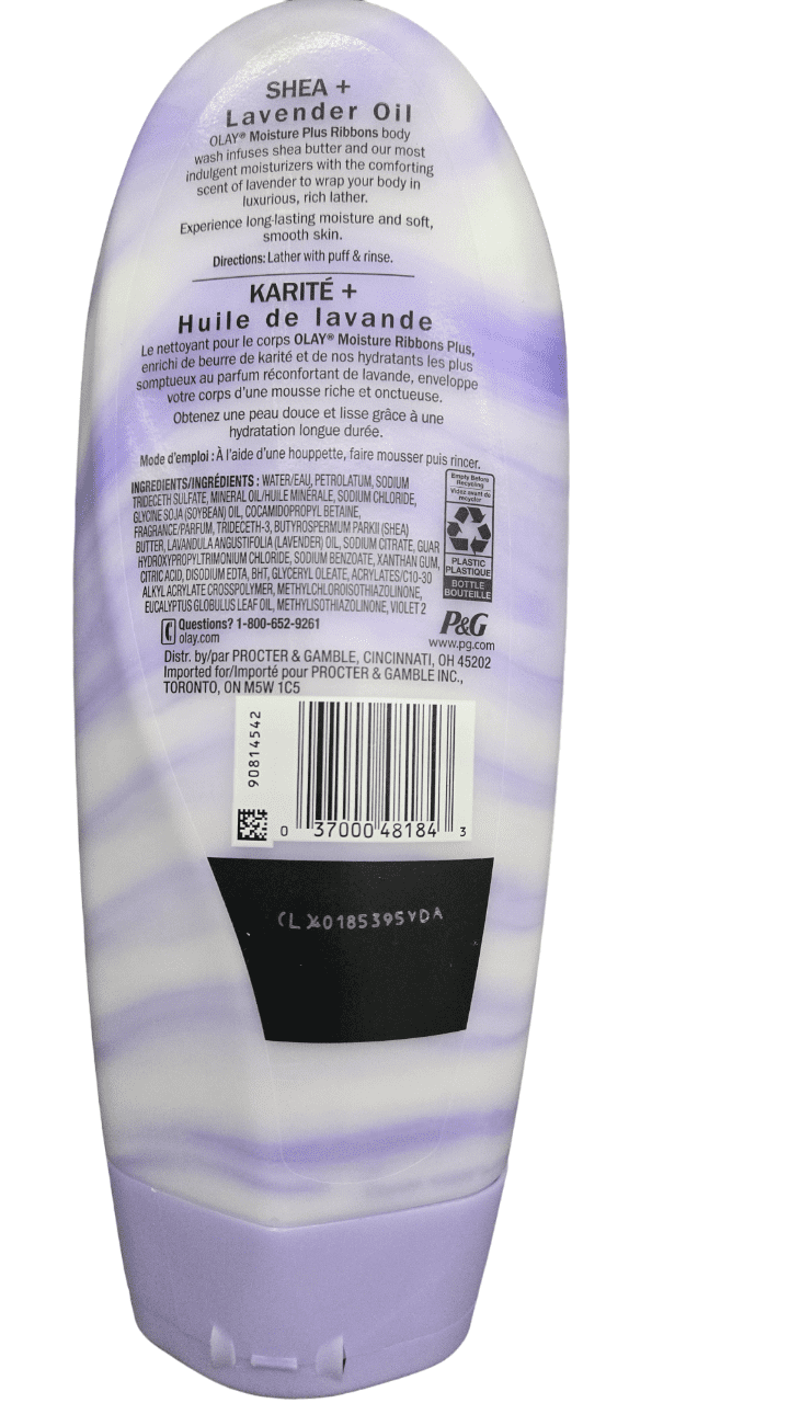 OLAY Moisture Ribbons Plus, Shea plus Lavender Oil 18 oz (Pack of 6)