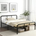 thumbnail image 1 of Gymax Full Size Bed Frame Metal Platform Bed Base w/ Headboard & Footboard Black, 1 of 10