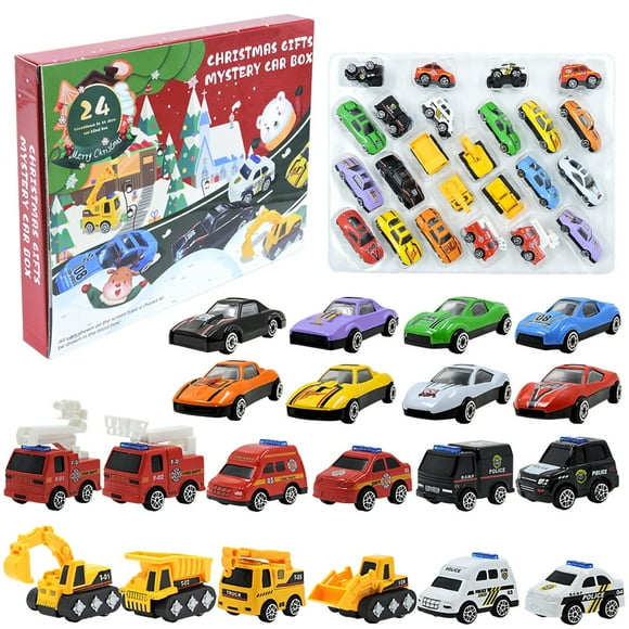 Easter Christmas Countdown Calendar Car 24 Days Countdown Alloy Fire Truck Set Stop Timer 2 Minute Timer Cute Battery Christmas Lights with Timer for Wreaths Shower Clock Two Minute Toothbrush Timer