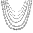 thumbnail image 2 of Rope Chain Necklaces in Silver for Men Women and Stainless Steel Cadena de Torzal Para Hombre Mujer y Ninos, 2 of 14