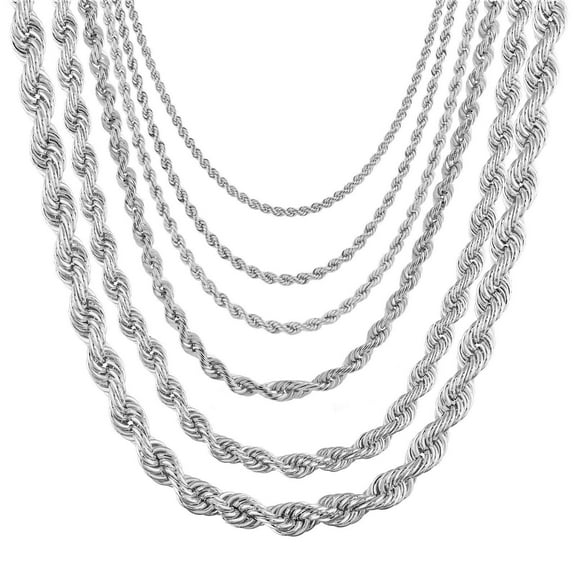 Collares Torzal Cadenas De Acero Inoxidable Para Hombre Mujer Nino