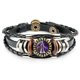 thumbnail image 1 of Brazalete del zodiaco Pulsera trenzada Tauro Cáncer Virgo Hombres Joyería de cúpula de cristal punk, 1 of 6