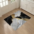 thumbnail image 3 of ODIKA 3'x5' Washable Throw Rug Abstract Veined Tan Streaks Contemporary Fluid Cream Grey Yellow for Entryway, Kitchen, Mudroom, Stain Resistant, Low Profile, Non-Slip, 3 of 7