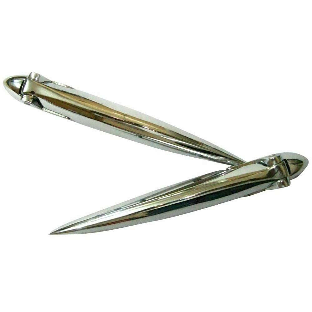 Pair Hinges Steel Chrome Plated + Nuts Ambassador Morris Oxford