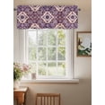 thumbnail image 2 of Purple Boho Curtain Valances for Windows, Farmhouse Ethnic Abstract Floral Pattern Kitchen Valance Window Treatment, Light Filtering Block Curtains for Bathroom/Bedroom/Living Room 60'' x 18'', 2 of 9