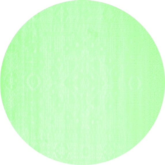 Ahgly Company Indoor Round Abstract Green Contemporary Area Rugs, 8' Round