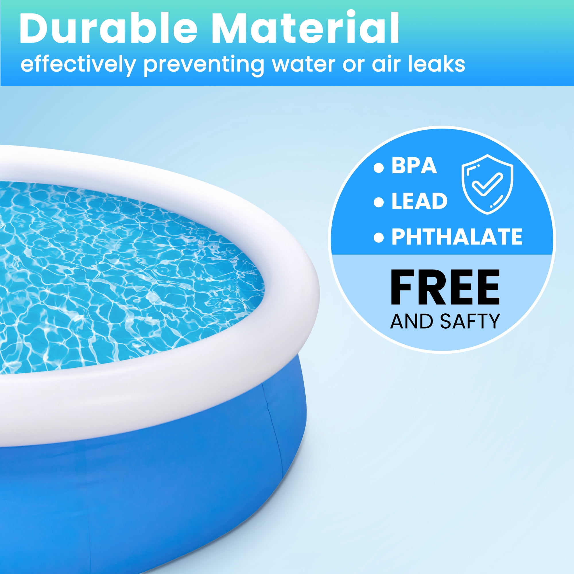 Mousport 10ft x 30in Round Inflatable Swimming Pool with Filter – Blue Fast Set Family Pool for Backyard Outdoor Summer Use
